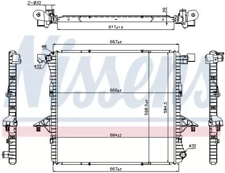 Радиатор охлаждения двигателя VW AMAROK, NISSENS (65298)