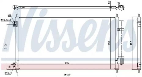 Радіатор, конденсор кондиціонера HONDA CROSSTOUR, NISSENS (941152)