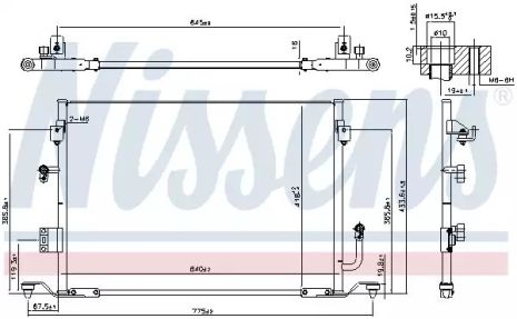 Радиатор, конденсор кондиционера LEXUS ES, TOYOTA CAMRY, NISSENS (94056)