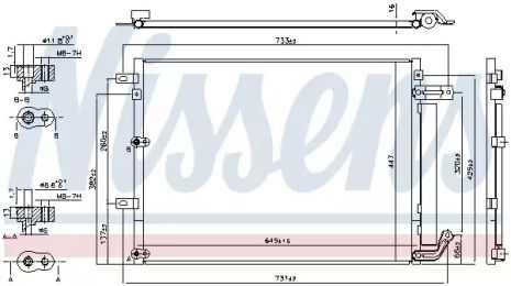 Радіатор, конденсор кондиціонера JEEP CHEROKEE, NISSENS (940675)