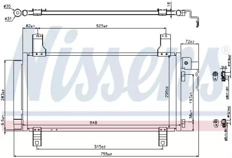 Радиатор, конденсор кондиционера MAZDA 6, NISSENS (94792)