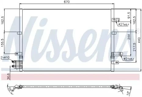 Радиатор, конденсор кондиционера FORD MONDEO, NISSENS (94777)