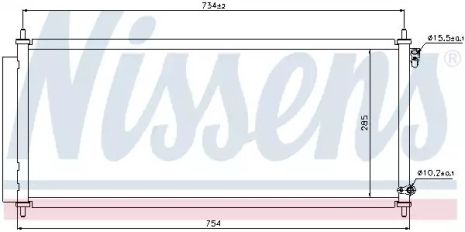 Радіатор, конденсор кондиціонера HONDA JAZZ, NISSENS (940051)