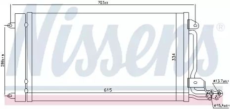 Радиатор, конденсор кондиционера AUDI A1, VW POLO, NISSENS (940093)