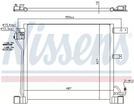 Радіатор, конденсор кондиціонера NISSAN JUKE, NISSENS (940338)