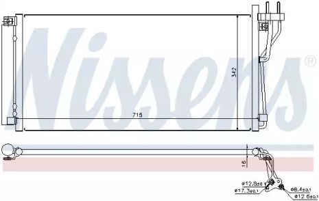 Радіатор, конденсор кондиціонера KIA MAGENTIS, HYUNDAI SONATA, NISSENS (94804)
