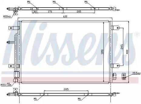 Радіатор, конденсор кондиціонера AUDI A4, NISSENS (940139)