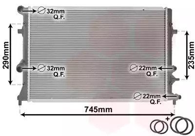 Радиатор охлаждения двигателя AUDI A3, SKODA YETI, Van Wezel (58002289)