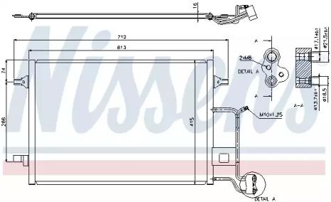 Радіатор, конденсор кондиціонера VW PASSAT, AUDI A4, NISSENS (94601)