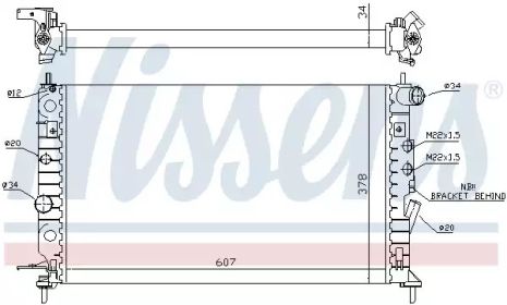 Радіатор охолодження двигуна VAUXHALL VECTRA, OPEL VECTRA, NISSENS (63013A)