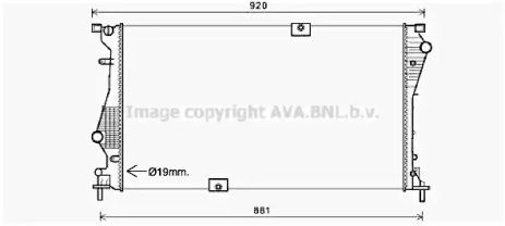 Радиатор охлаждения двигателя VAUXHALL VIVARO, OPEL VIVARO, AVA COOLING (RTA2601)