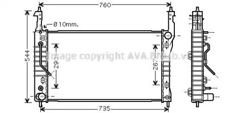 Радіатор охолодження двигуна CHEVROLET CAPTIVA, OPEL ANTARA, AVA COOLING (OLA2424)