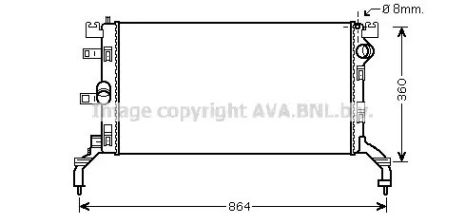 Радіатор охолодження двигуна RENAULT LATITUDE, AVA COOLING (RT2415)