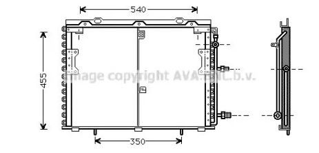 Радіатор, конденсор кондиціонера MERCEDES-BENZ S-CLASS, AVA COOLING (MS5221)