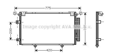 Радиатор, конденсор кондиционера TOYOTA CAMRY, AVA COOLING (TO5319D)