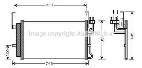 Радіатор, конденсор кондиціонера HYUNDAI SANTA, AVA COOLING (HY5084D)