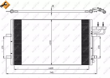 Радиатор, конденсор кондиционера FORD FOCUS, NRF (35551)