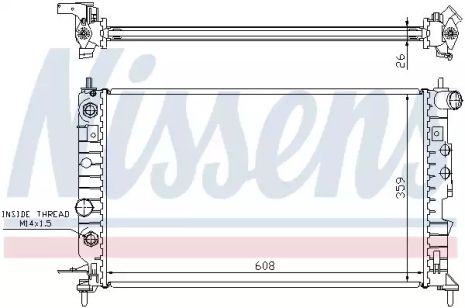 Радиатор охлаждения двигателя VAUXHALL VECTRA, OPEL VECTRA, NISSENS (630771)