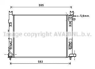 Радіатор охолодження двигуна DACIA DUSTER, RENAULT CLIO, AVA COOLING (DAA2007)