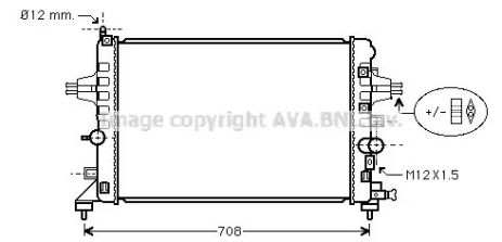 Радіатор охолодження двигуна VAUXHALL ASTRAVAN, OPEL ASTRA, AVA COOLING (OLA2363)