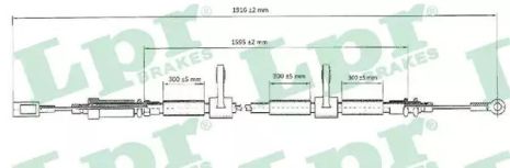 Трос ручного гальма FIAT DUCATO, PEUGEOT BOXER, LPR (C0985B)