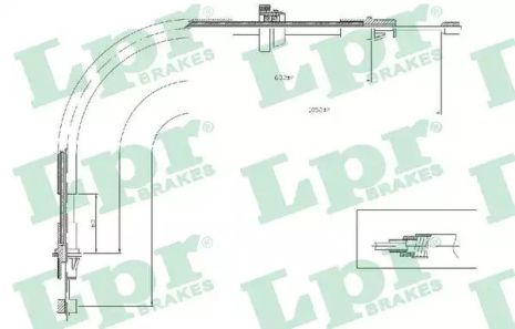 Трос ручного тормоза FORD TRANSIT, LPR (C0281B)