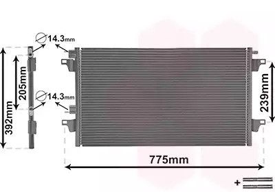 Радіатор, конденсор кондиціонера RENAULT VEL, Van Wezel (43005280)