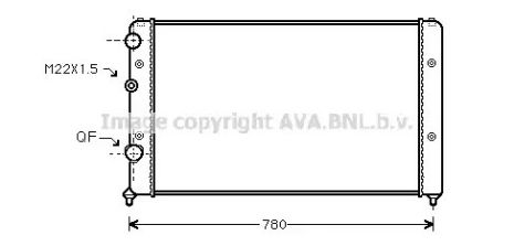 Радиатор охлаждения двигателя VW PASSAT, AVA COOLING (VNA2122)