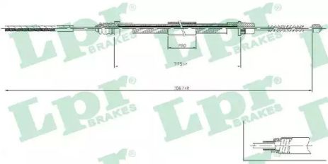 Трос ручного тормоза LANCIA ZETA, FIAT SCUDO, LPR (C0209B)