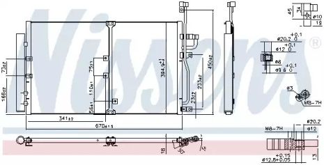 Радиатор, конденсор кондиционера CHEVROLET CAPTIVA, OPEL ANTARA, NISSENS (94977)