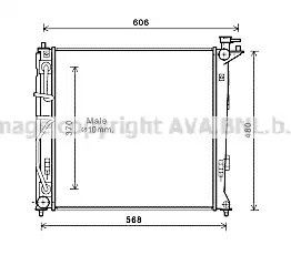 Радіатор охолодження двигуна KIA SPORTAGE, HYUNDAI ix35, AVA COOLING (HY2282)