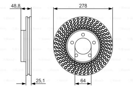 Диск тормозной VOLVO V40, BOSCH (0986479699)