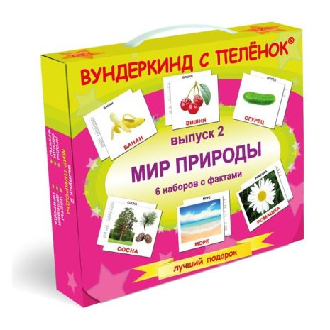 Подарунковий н-р №2 "Світ природи" ламінація (Фрукти, овочі, ягоди, квіти, дерева, природа) РУС, 21*18*6см,