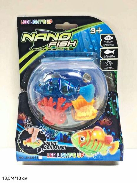 Риба Nano Fish в акваріумі, батар., Світло, на планшеті. 18,5*4*13,5см (360шт)