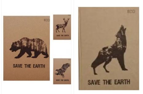 Блокнот "Save the Earth", А5, 96 арк., еко папір, клітинка, тверд. обкл., ТМ Колорит, Україна