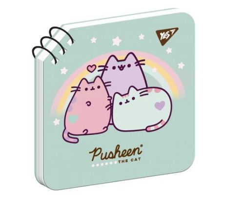 Блокнот YES 110х110/80 підв. спіраль "Pusheen", клітинка