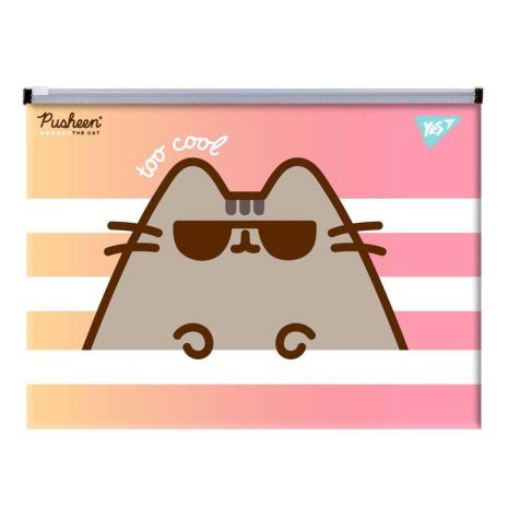 Папка-конверт YES B5 на блискавці "Pusheen"