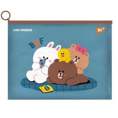 Папка-конверт YES B6 на блискавці "Line Friends. Cony"