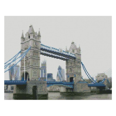 Алмазна мозаїка Лондонська Tower Bridge, 40х50см круглі каміння-стразі, в кор. 51*43*3см, ТМ Стратег, Україна