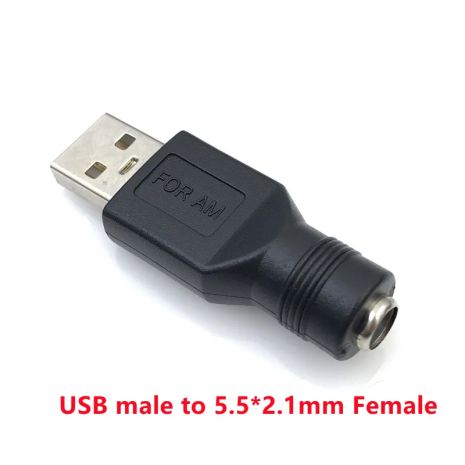 Адаптер USB M/Male/Папа/Вилка To DC F/Female/Гніздо/Мама 5.5x2.1 (перехідник)