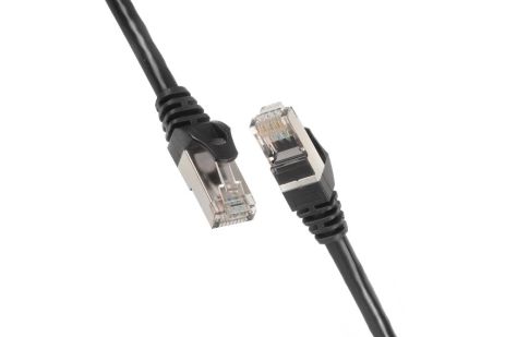 Патч-корд 2E Cat 6, S-FTP екран. фольга з обплетенням, RJ45, 4Х2 27AWG, 7/0.14 Cu, 1.00 m, PVC, Black