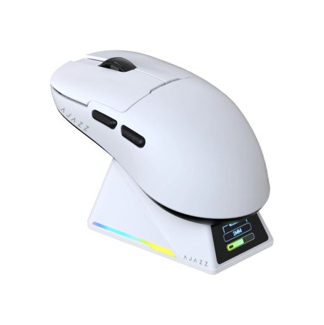 Бездротова магнітна миша Ajazz AJ159 APEX PAW3950 400 мАг RGB Біла