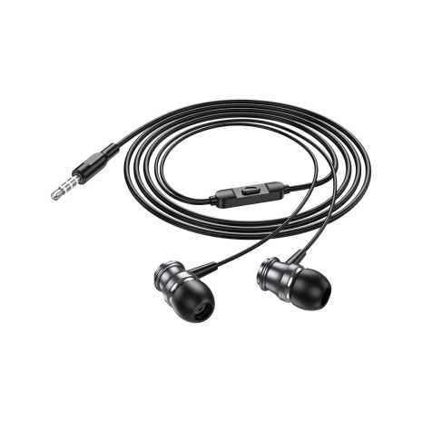 Наушники Borofone BM75 Platinum metal universal earphones with microphone 1.2m (серый)