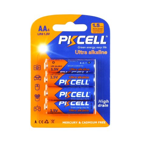 Батарейка лужна PKCELL 1.5V AAA/LR03, 4 штуки в блістері (PC/LR03-4B) ААА