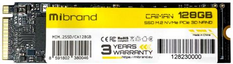 SSD M.2 Wibrand Caiman 128GB NVMe 2280 PCIe 3.0 3D NAND