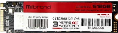 SSD M.2 Wibrand Caiman 512GB NVMe 2280 PCIe 3.0 3D NAND