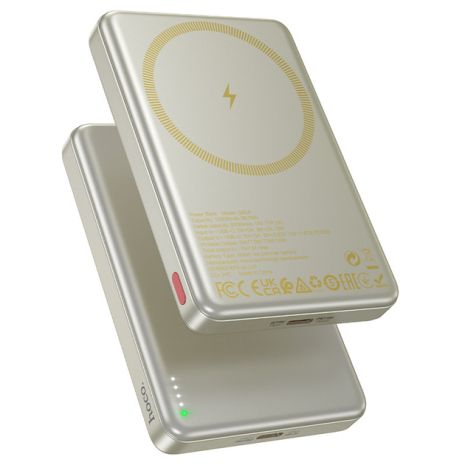 Power bank Hoco Q26A 10000mAh PD 20W магнітний з функцією бездротової зарядки titanium gold