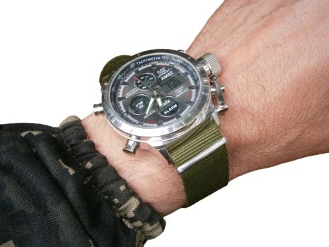 Часы мужские спортивные AMST ВМ-3003C Silver-Green