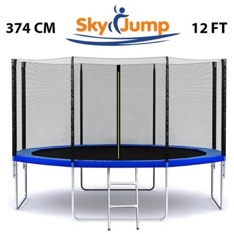 Батут SkyJump 12 фт., 374 см із захисною сіткою та драбинкою