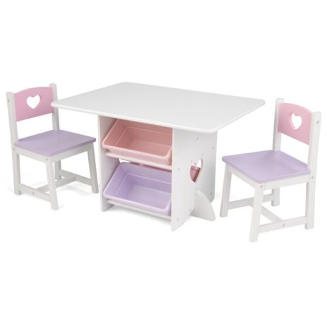 Дитячий стіл з ящиками та двома стільцями Star Table & Chair Set KidKraft 26913 – рожевий